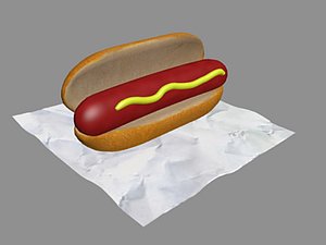 3d model hotdog sandwich soda