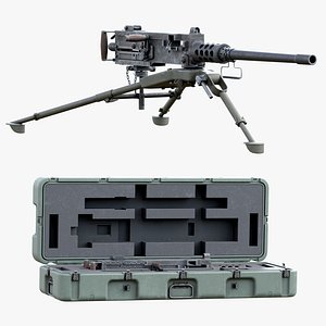 M2 Browning Machinegun with Crate Pack 3D