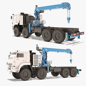 3D Truck with Telescopic Crane Manipulator Rigged for Cinema 4D model