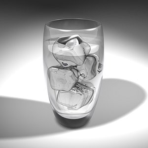 tumbler water ice cubes 3d lwo