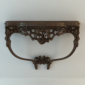 3d baroque console table model