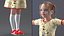 Child Girl in Dress T-Pose