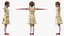 Child Girl in Dress T-Pose