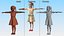Child Girl in Dress T-Pose