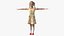 Child Girl in Dress T-Pose
