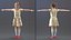 Child Girl in Dress T-Pose