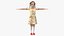 Child Girl in Dress T-Pose