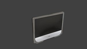 Retro 2000s Silver LCD TV Monitor Combo - Low Poly PBR