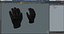 Airsoft Gloves Black 3D model