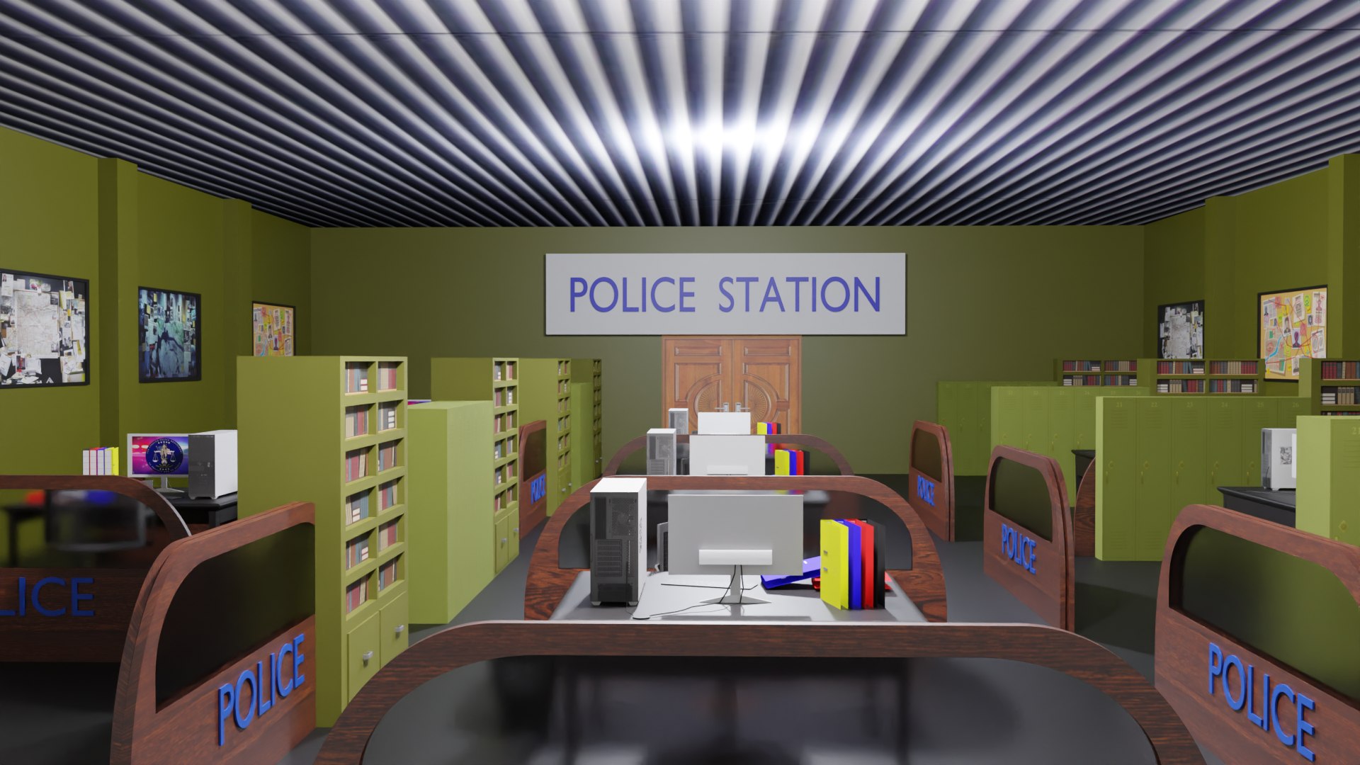 3d police station interior turbosquid 2056026