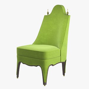 Henredon Green Velvet Chair 3D model