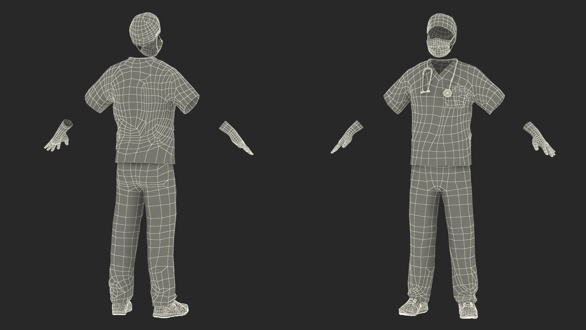 Blue Emergency Surgeon Costume Scrubs 3D model - TurboSquid 2137091