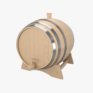 wooden wine barrel 3d model