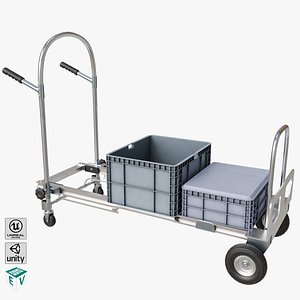 Convertible Hand Truck Steel All PBR Unity UE Textures model
