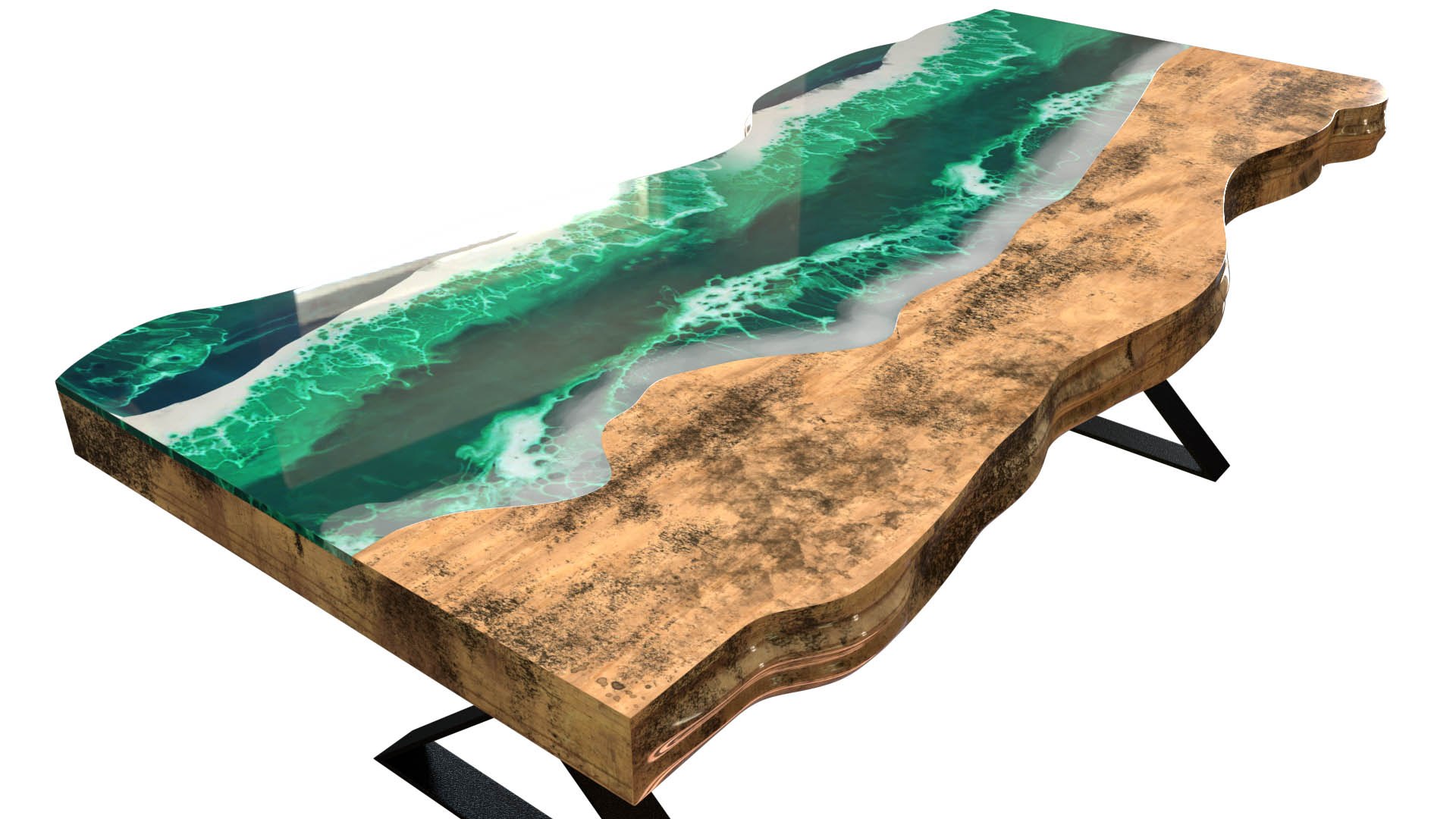 Wooden Resin Table 3D Model - TurboSquid 2120572