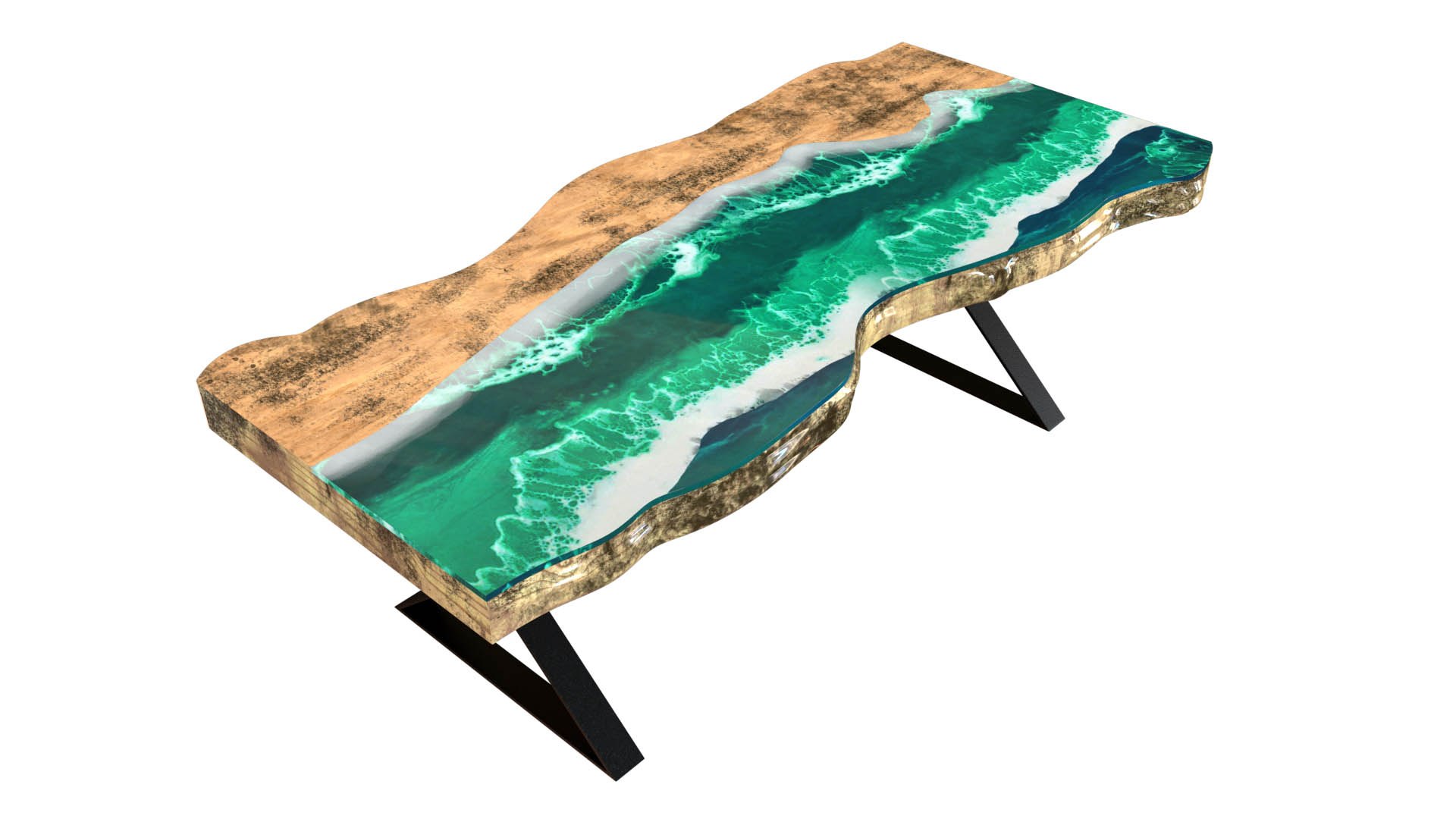 modelo 3d Mesa de resina de madera - TurboSquid 2120572