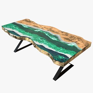 Wooden Resin table 3D model