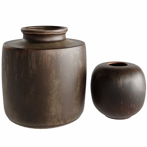 3D Danish Midcentury Ceramic Vases