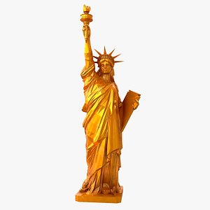 gold statue liberty 3D model