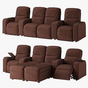 3D Moovia Dallas venice row 2 loveseats 2 normal seats - Home Theater Seating