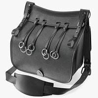 Hunting Black Leather Hiking Bag