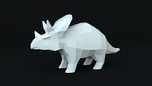 triceratops rigged 3D model