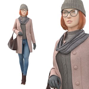 girl coat 3D