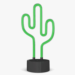 3D Neon cactus lamp