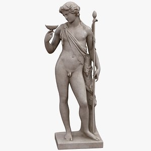 3D dionysus bacchus statue