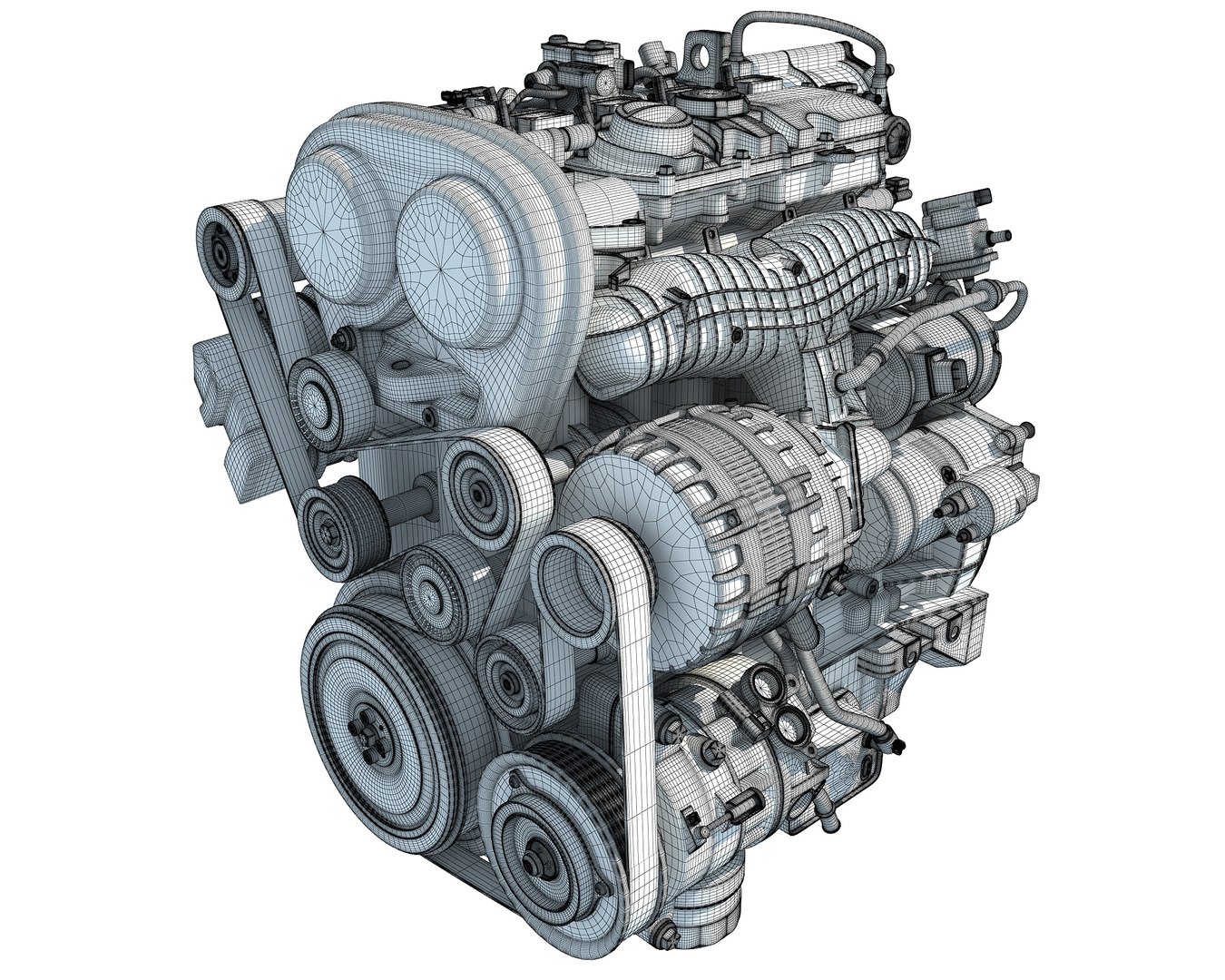 S60 T6 Drivee Petrol Engine 3d Model
