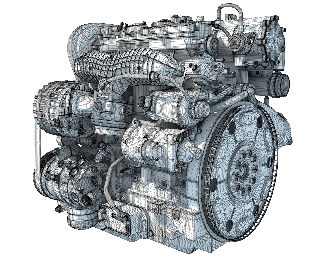 S60 T6 Drive-e Petrol Engine 3d Model