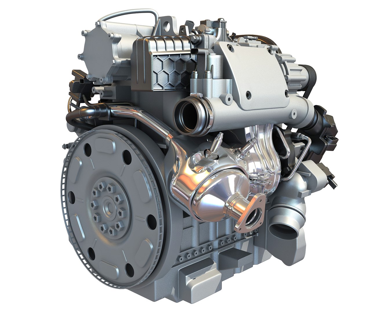 S60 T6 Drive-e Petrol Engine 3d Model