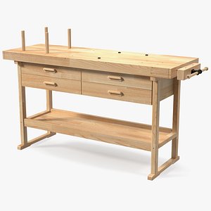 3D model Hardwood Carpenter Workbench