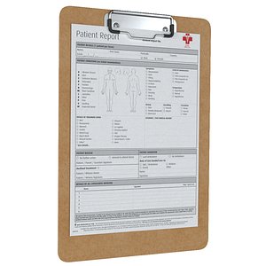 3D Medical Report Clipboard model