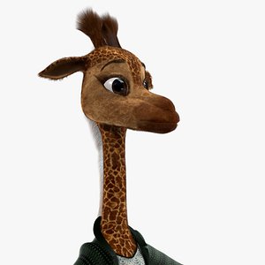 Cartoon Giraffe Rigged 3D model