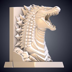 Detailed Dragon Bookend 3D Print Model PM-10