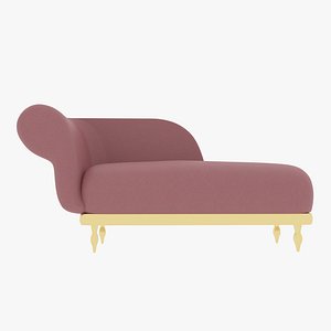 3D Victorian Sofa Pink