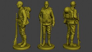 3D model Japanese soldier ww2 Attention2 J1