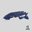 Futuristic Combat Spaceship Blue