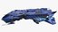 Futuristic Combat Spaceship Blue