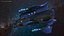 Futuristic Combat Spaceship Blue