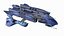 Futuristic Combat Spaceship Blue