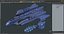 Futuristic Combat Spaceship Blue