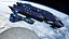 Futuristic Combat Spaceship Blue