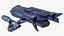 Futuristic Combat Spaceship Blue