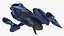 Futuristic Combat Spaceship Blue