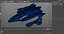 Futuristic Combat Spaceship Blue
