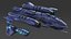Futuristic Combat Spaceship Blue