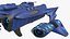 Futuristic Combat Spaceship Blue