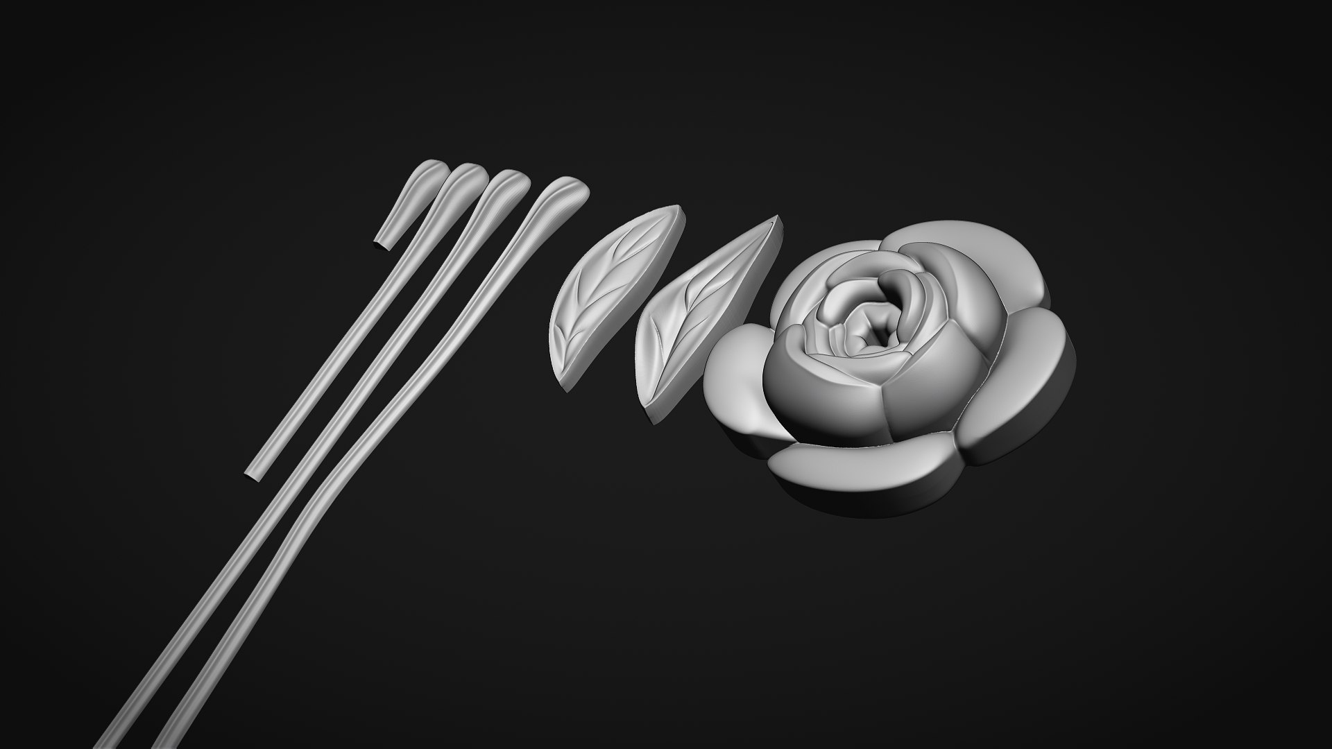Rose Bas Relief 3D Print Model 3D - TurboSquid 2367271